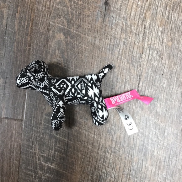 Victoria’s Secret PINK Mini Plush Stuffed Dog black and white print - Picture 3 of 5